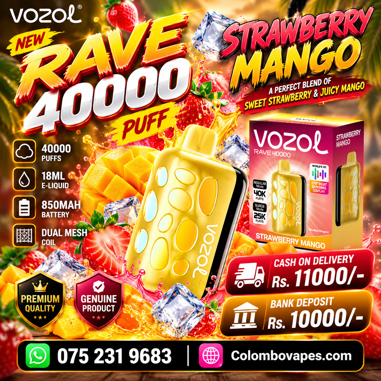 Vozol Rave Strawberry Mango 40000Puff